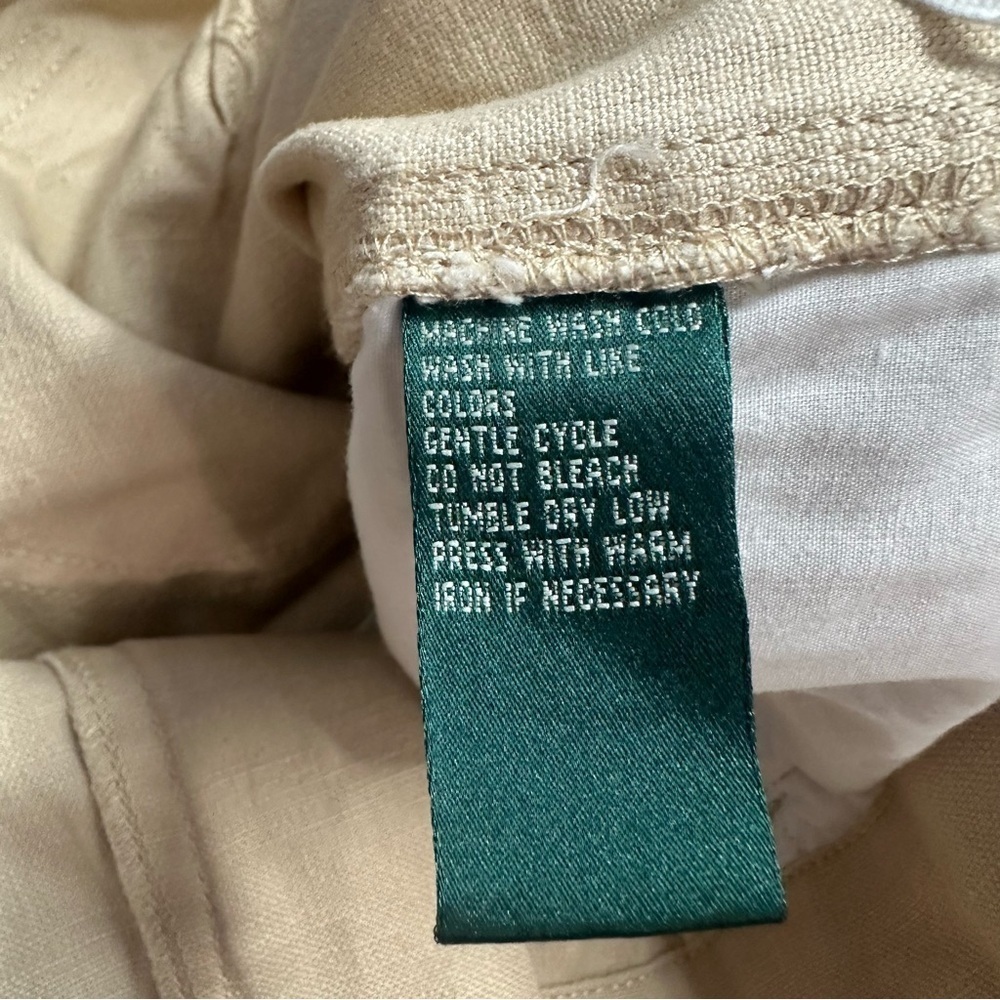 Lauren Ralph Lauren linen & cotton pants 14 sand beige tan khaki coastal career - Picture 6 of 9